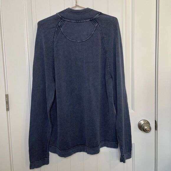 Tommy Bahama Relax Blue Knit 1/4 Zip Pullover Sweater Cotton Men's Large - Picture 7 of 12